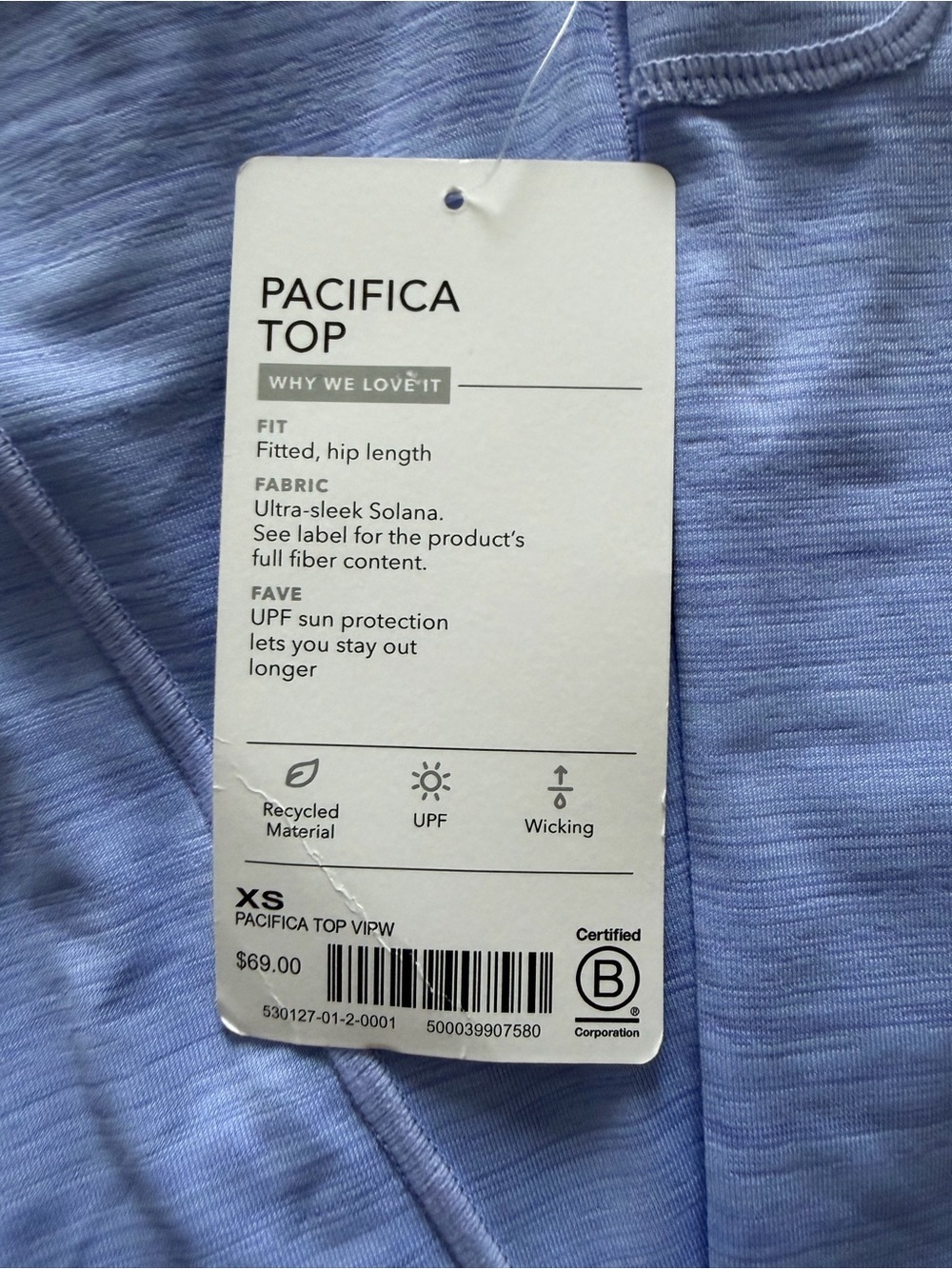 Athleta Blue Pacifica UPF Quarter-Zip Long Sleeve Top XS NWT - Picture 4 of 10